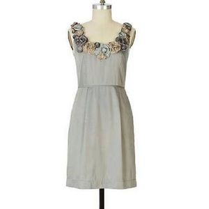 Y. Barashci, Rosette-embellished gray dress